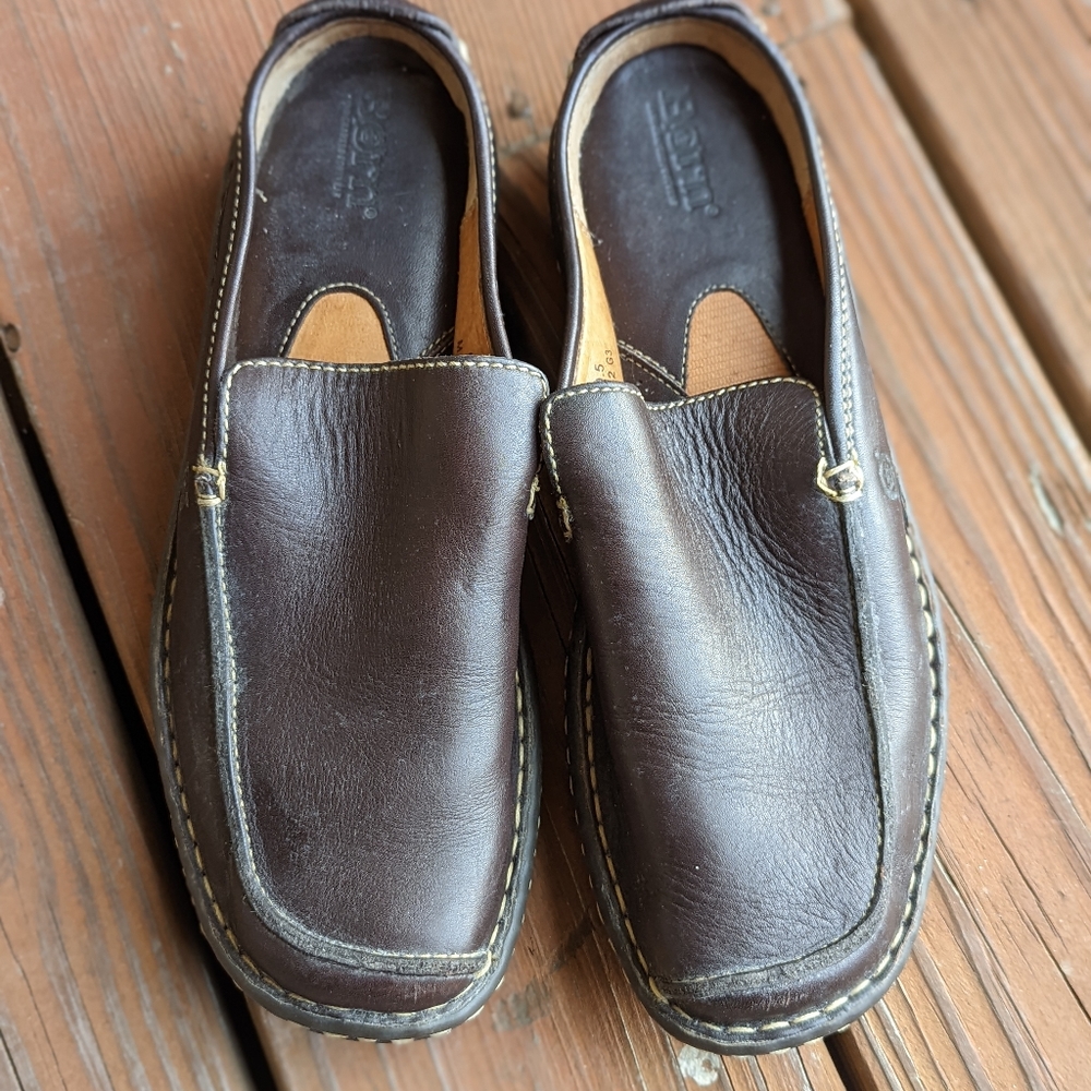 Gorgeous Born Brown Leather Mules Size 9/40.5 - Picture 11 of 13